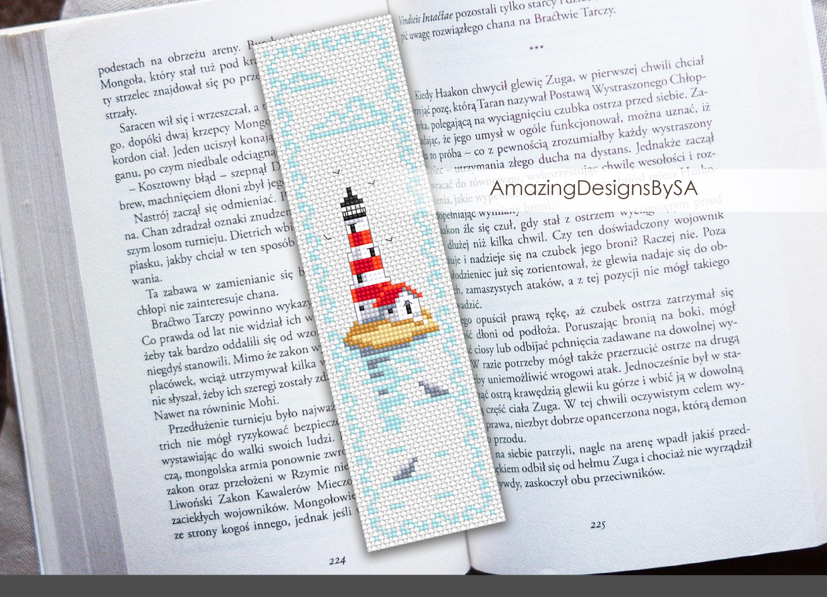 Lighthouse Bookmark Cross Stitch Pattern PDF Download Lighthouse Cross ...
