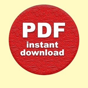 May include: Red circle with the text "PDF instant download" in white.