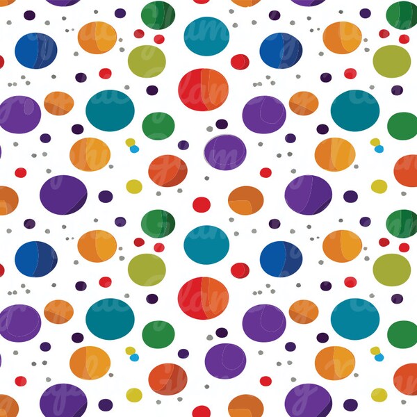 Ready to Press Multicolored polka dots