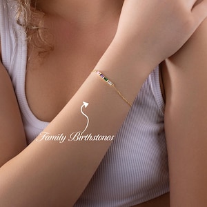 14K Gold Family Birthstone Bracelet ∙ Personalized Birthstone Bracelet ∙ Birthstone Jewelry ∙ Unique Gift For Her ∙Christmas Gifts for Mom
