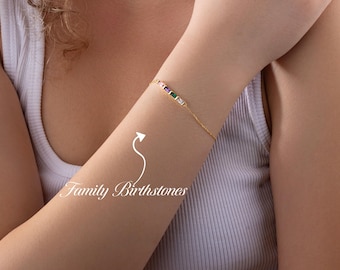 14K Gold Family Birthstone Bracelet ∙ Personalized Birthstone Bracelet ∙ Birthstone Jewelry ∙ Unique Gift For Her ∙Christmas Gifts for Mom