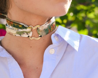 Zijde Platteland Schapen Pols Sjaal Choker Westerse Cowgirl Agrarisch Cadeau Aquarel Elegant Texas