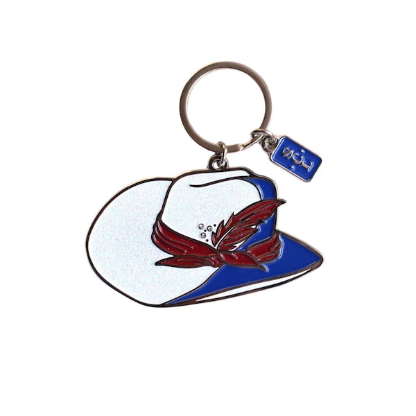 Cowgirl Hat Keychain: Americana Red, White & Blue Rodeo Charm