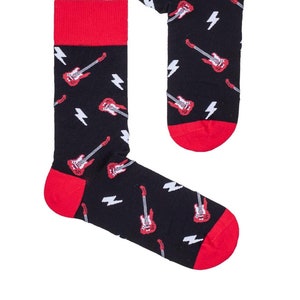 Calcetines de hombre de banda de música rock de guitarra, calcetines divertidos, calcetines acogedores, calcetines, calcetines locos, calcetines coloridos, idea de regalo, regalo perfecto, calcetines no coincidentes