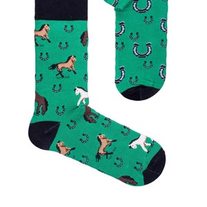 Horse Horseshoe Men Socks, Funny Socks, Cozy Socks, Socks, Crazy Socks, Colorful Socks, Gift Idea, Perfect Gift, Mismatched Socks