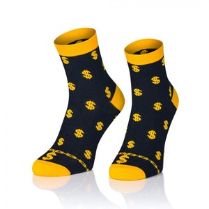 Dollar Lucky Wealth Men Socks, Funny Socks, Cozy Socks, Men Socks, Crazy Socks, Colorful Socks, Gift Idea, Perfect Gift, Mismatched Socks
