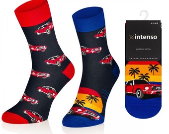 Classic Mustang Vintage Car Men Socks, Funny Socks, Socks, Men Socks, Crazy Socks, Colorful Socks, Gift Idea, Perfect Gift, Mismatched Socks