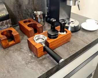 Tamperstation aus Holz für 58mm Siebträger