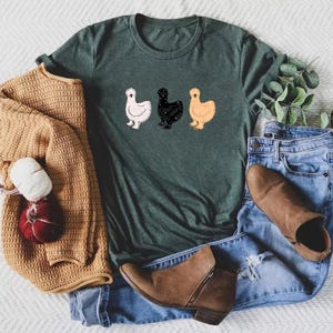T-shirt poulet Silkie, T-shirt maman poulet, dessin animé mignon Silkie, chemise animaux de la ferme, cadeau volaille, chemise de poulet de basse-cour, amateur de Silkie