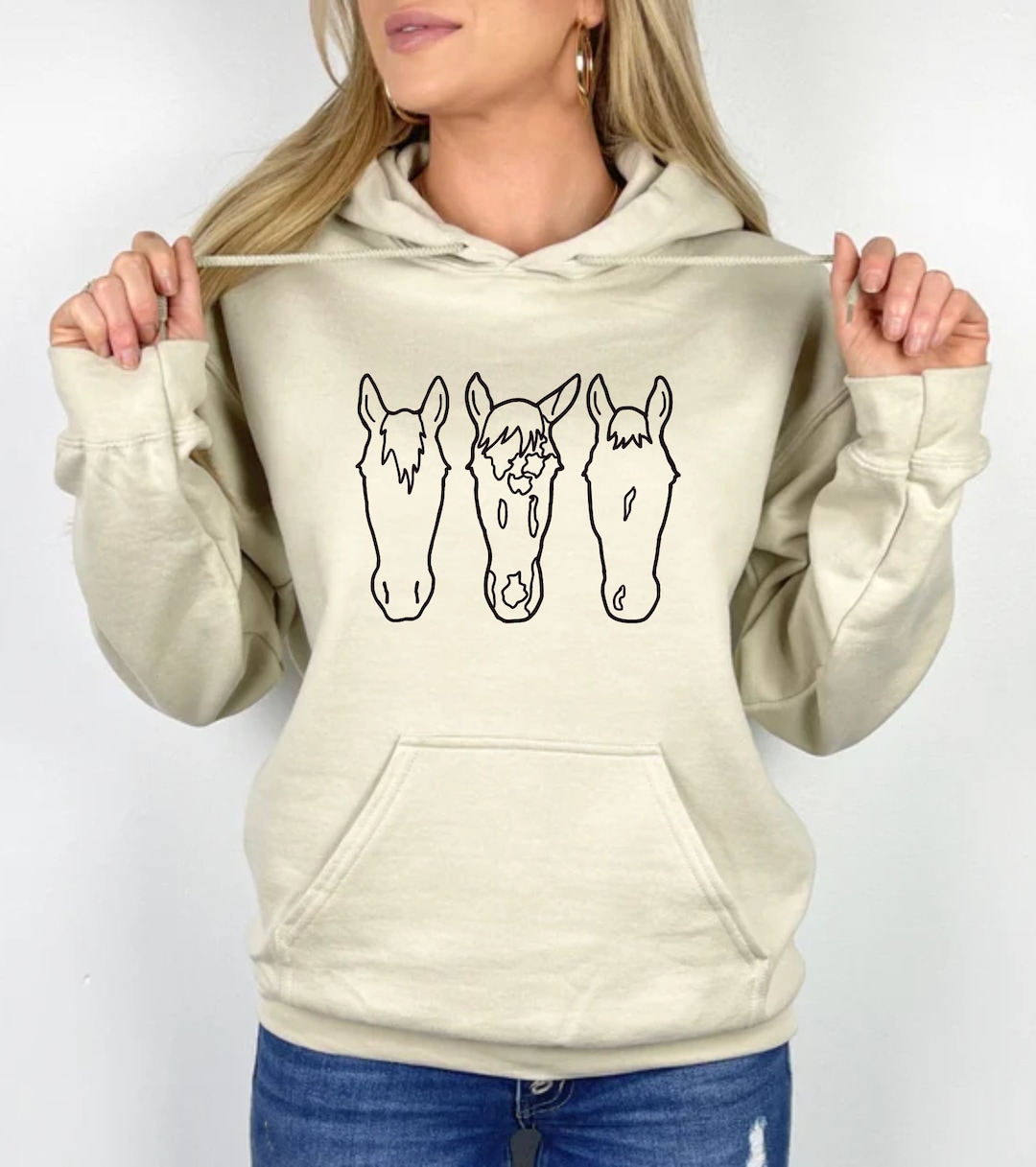 PERSONALISED HOODIE - HORSE RIDING - ANY NAME - GIRLS FEMALE HOODY - 4 DESIGNS e