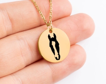 Custom Horse Necklace – Engraved Horse Pendant from Photo – Personalized Equestrian Jewelry – Horse Memorial Gift – Horse Girl Necklace