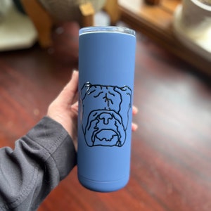 Custom Dog Tumbler, Personalized Travel Mug, New Dog Mom Gift, Dog Lover Gift, Dog Dad Gift, Custom Dog Art Cup, Pet Portrait Tumbler