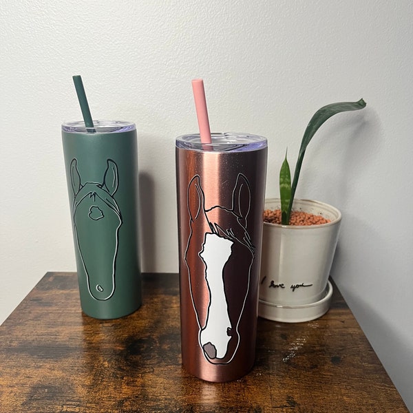 Custom Horse 20 oz Tumbler, Personalized Travel Mug, Horse Girl Gift, Equestrian Gift, Horse Mom Gift, Farm Girl, Tumbler, Barn Life