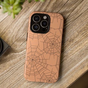 Spider Web Tough Phone Case for iPhone, Cute Spooky Trendy Halloween Protective Cover, Unique Punk Gothic Gift, Halloween Case, iPhone 16