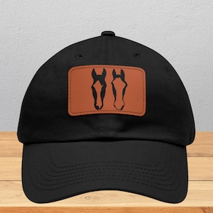 Personalized Equestrian Leather Hat for Horse Lovers and Riders l Personalized Equestrian Gift l Horse Lover Baseball Cap