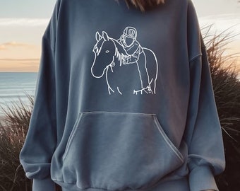 Custom Horse & Rider Hoodie, Custom Horse Sweatshirt, Horse Girl Gift, Personalized Horse Hoodie on Comfort Colors , Horse Rider Gift