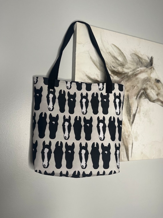 Custom Equestrian Tote Bag, Personalized Horse Show Accessory, Gift for Horse Lovers