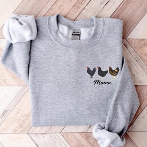 Embroidered Chicken Mama Sweatshirt l Cozy Farm Life Apparel l Chicken Lover Gift l Country Farm Sweatshirt l Custom Chicken Sweatshirt