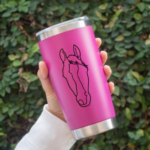 Custom Horse 20oz Tumbler, Coffee Mug, Yeti-like Cup, Equestrian Gift, Horse Lover Gift, Stainless Steel Tumbler