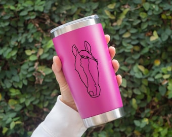Custom Horse 20oz Tumbler, Coffee Mug, Yeti-like Cup, Equestrian Gift, Horse Lover Gift, Stainless Steel Tumbler