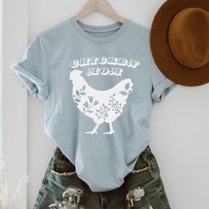 Chicken Mom Shirt on Comfort Colors, Chicken Shirt, Cute Chicken Farmer Shirt, Chicken Lover Shirt, Floral Chicken Tee