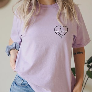 Horse Mom Shirt Comfort Colors, Mom Horse Tee, Horse Girl Gift, Horse Heart Tee, Pony Lover Tee, Personalized Horse Tee