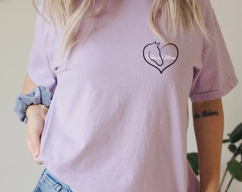 Camicia mamma cavallo Colori comfort, maglietta cavallo mamma, regalo ragazza cavallo, maglietta cuore cavallo, maglietta amante pony, maglietta cavallo personalizzata