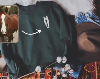 Custom Embroidered Horse Hoodie, Personalized Horse Hoodie, Custom Horse Sweatshirt, Horse Mom Gift