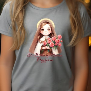 Youth St. Thérèse of Lisieux Kids T-shirt, Traditional Catholic, St Thérèse of Lisieux, Saint Thérèse of Lisieux, Little Flower St. Therese