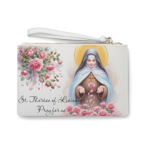 St. Thérèse of Lisieux Clutch Bag, Catholic Saint Chapel Purse, Little Flower St. Thérèse, St. Thérèse of Lisieux, Saint Thérèse of Lisieux