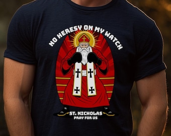 Camiseta de San Nicolás para adultos, San Nicolás de Myra, camiseta de Santa Nicolás, camiseta de San Nicolás, camiseta católica divertida