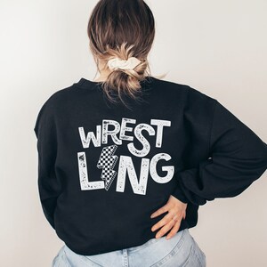 Cute Wrestling Mama Shirt Wrestling Mama Sweatshirt Front and Back Wrestling Mom Shirt Gift for Mom of Wrestler Wrestling Season Shirt