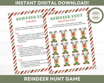 Find the Reindeer, Reindeer Hunt Digital Download, Holiday Activity, Coworker Game, Christmas Printable, Classroom, Kids, Adults, Family