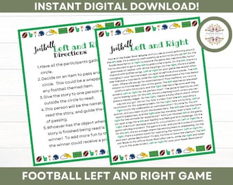 Football Left Right Game: Party Icebreaker (Digital Download)