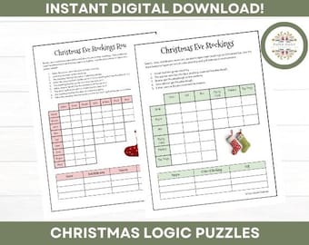 Christmas Logic Puzzle - Printable - Kids - Family - Adults - Icebreaker - Office Party - Classroom Party
