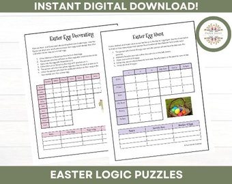 Easter Logic Puzzle - Printable - Kids - Family - Adults - Icebreaker - Office Party - Classroom Party