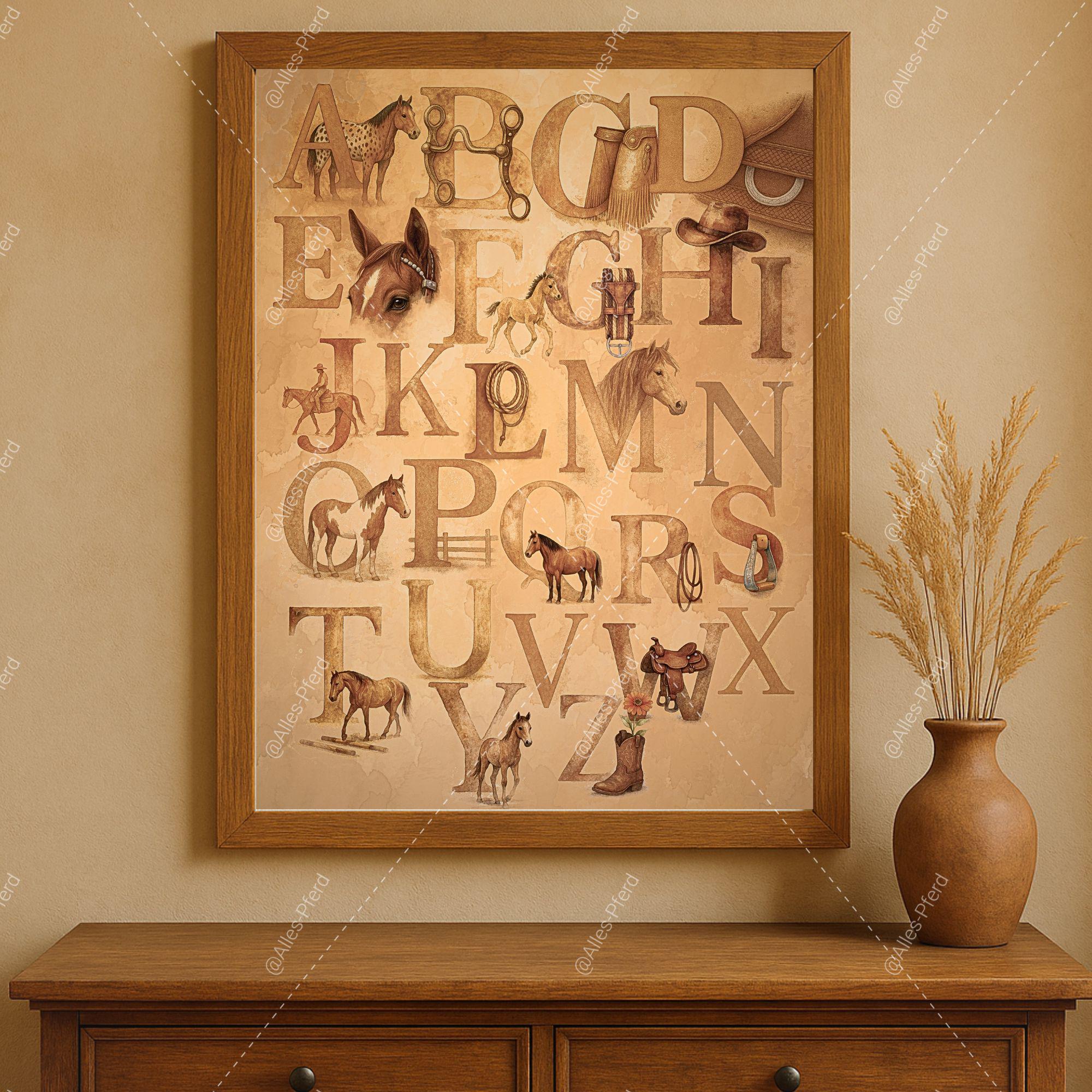Rustic Western ABC Poster – Digital Download | Watercolor Cowboy ...