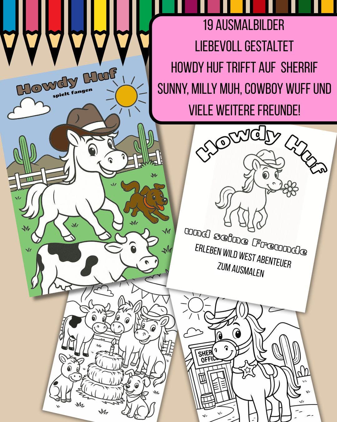 Howdy Hoof – Western Coloring Book | Horses, Cowboys & Ranch Adventures ...