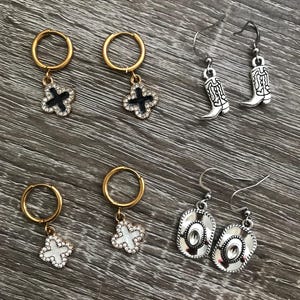 Boucles d’oreilles Cowboy Carter - Beyonce - Pop culture - Santiag - Chapeau de cowboy -