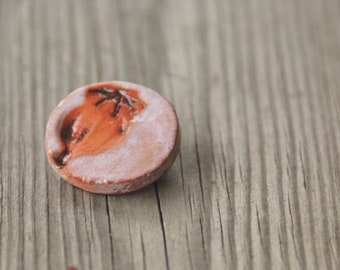 Pod brooch Rustic ceramic jewelry gift for nature lover