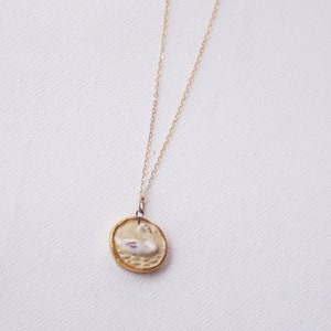 Dainty Swan gold filled necklace Wildlife jewelry cameo ceramic swan lake Intaglio gold pendant necklace porcelain 14k jewelry mom Gift image 5