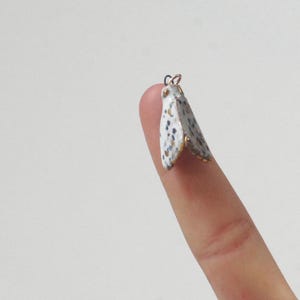 woodland moth necklace: butterfly gold necklace; ceramic jewelry, gift for her birthday gift for wife jewelry gift for naturte lover