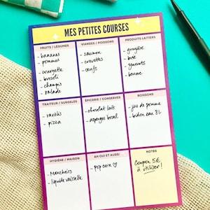 A5 Shopping List Notepads, Organization, Office Notepad, ADHD ASD, 50 Detachable Pages