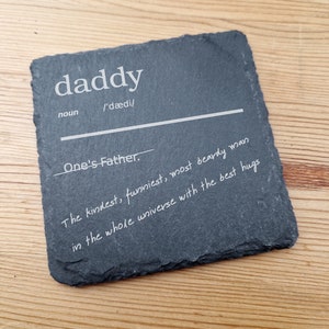 Personalisierte Definition Untersetzer Geschenk für Papa, Papa, Opa, Vatertagsgeschenk