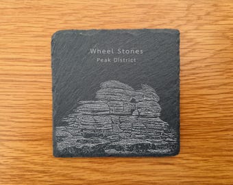 Wheel Stones Peak District Landmark Slate Coaster