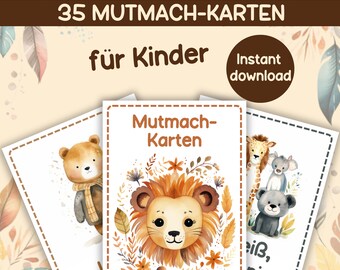 Affirmationskarten für Kinder zum Ausdrucken | Mutmachkarten Download | Kinder Achtsamkeitskarten | positive Bestärkung für Kinder digital