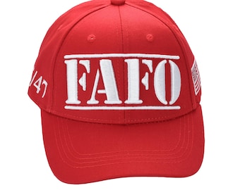FAFO President Trump Cap – Premium Cotton Twill Patriot Hat, Red