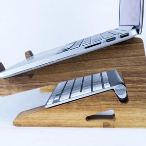 Laptop Stand MacBook Wood Stand Ergonomic Computer Holder, Woodworking Gift, Workspace Desk Accessories, Gift for Men, Office Desk Accessory