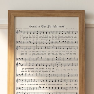 Great Is Thy Faithfullness - Printable Hymn -  Sheet Music Hymn - INSTANT DOWNLOAD - Scrapbooking Paper - Crafts - Sheet Music