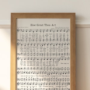 How Great Thou Art - Printable Hymn -  Sheet Music Hymn - -INSTANT DOWNLOAD - Scrapbooking Paper - Crafts- Sheet Music Hymn -